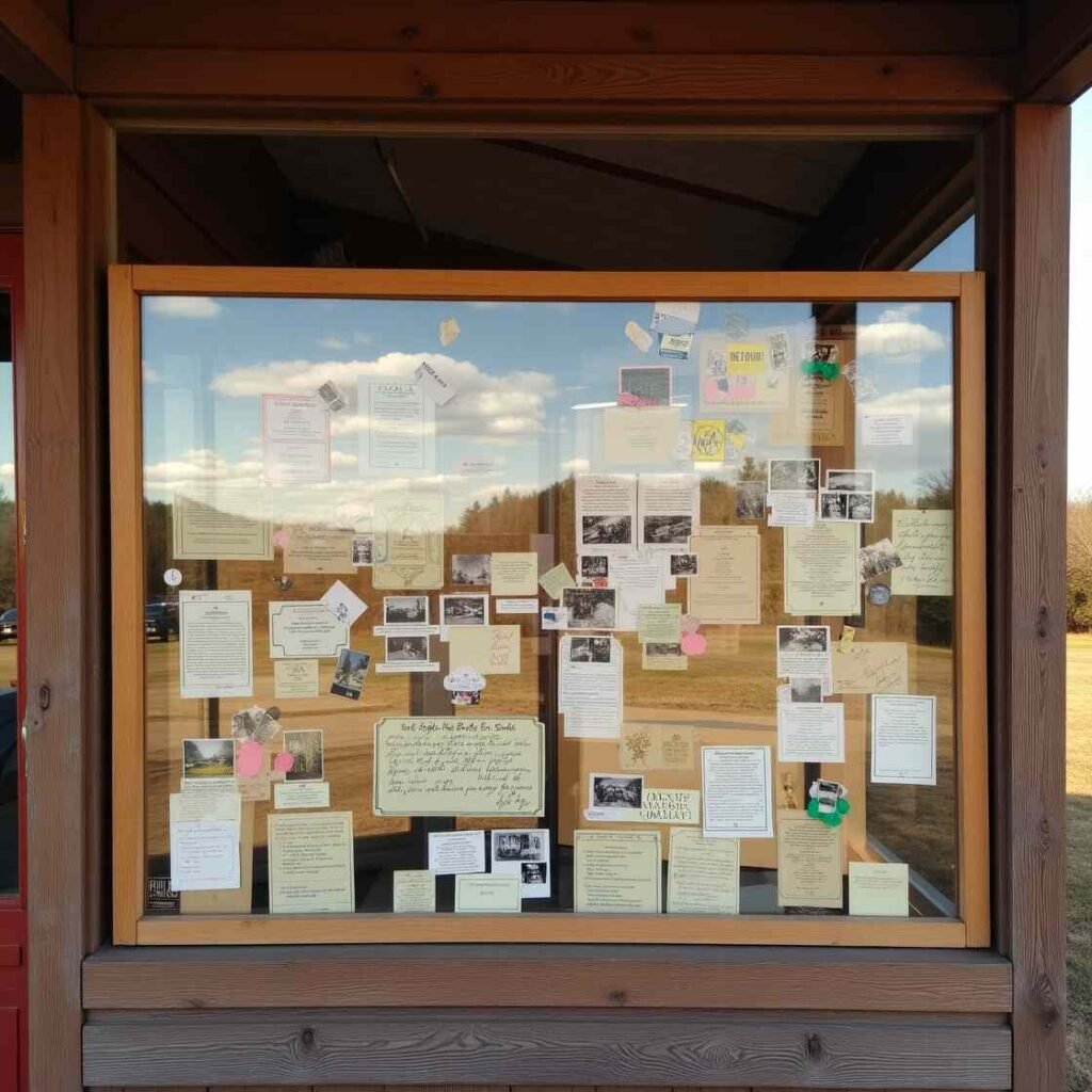 Trent’s Store bulletin board - where handwritten notes replace smartphones in Green Bank