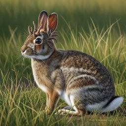 Fanciful jackalope (type of rabbit with antlers) based on actual viral spikes on animals in the wild.