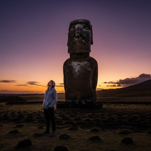 One-of-a-kind experience with moai Easter Island at the turning point of life.