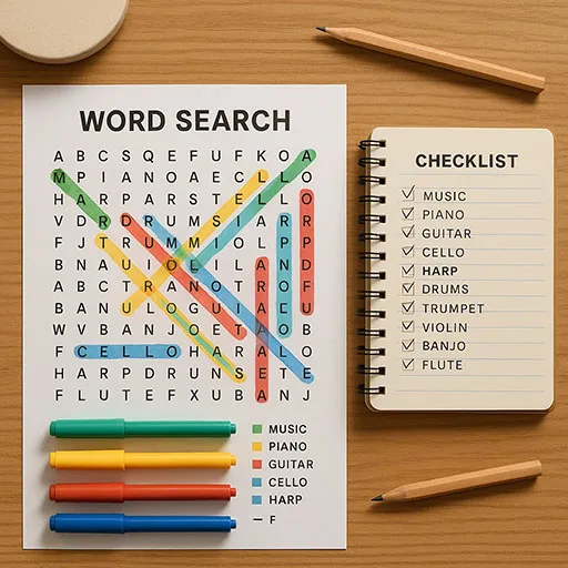 4. My Step-by-Step Strategy to Crack the Puzzle Organized strategy with highlighted paths in word search puzzle.
