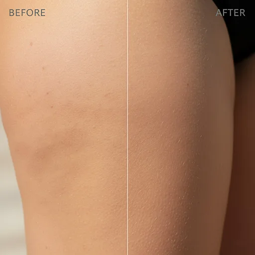 Visible improvement in cellulite after using Cellulogia.