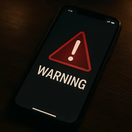Smartphone showing Instagram warning alert about suspicious activity.